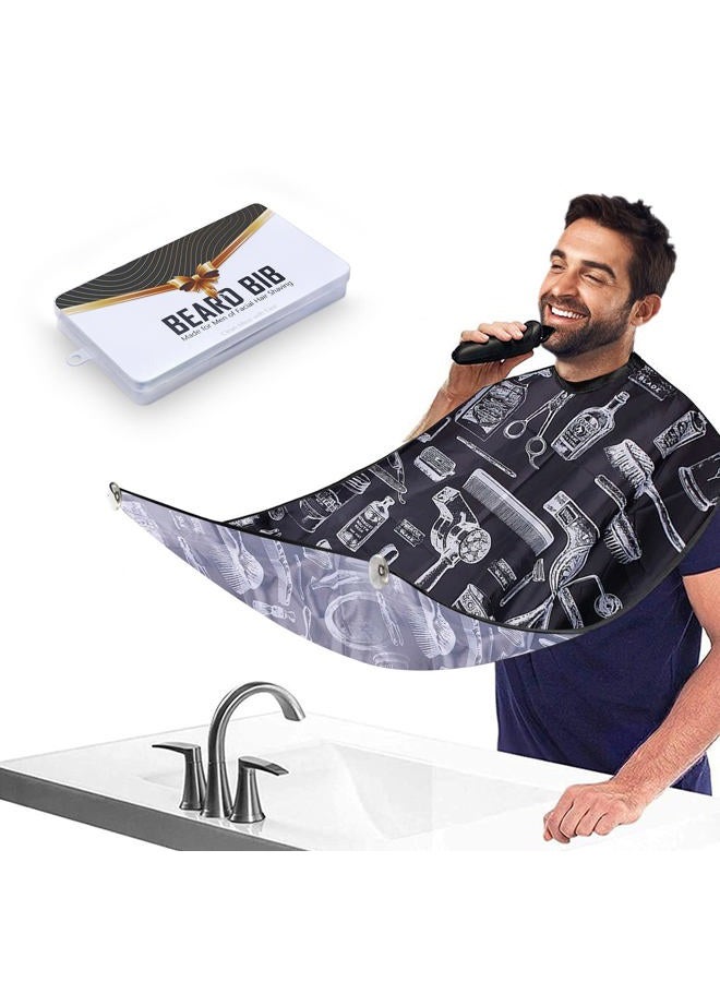 Showvigor Beard Bib Beard Apron, Beard Trimming Catcher Bib for Men Shaving and Hair Clippings, Waterproof Non-Stick Hair Catcher Grooming Cloth with 2 Suction Cups - Image 1